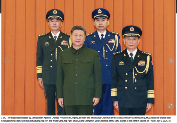China's military promotes 2 new generals